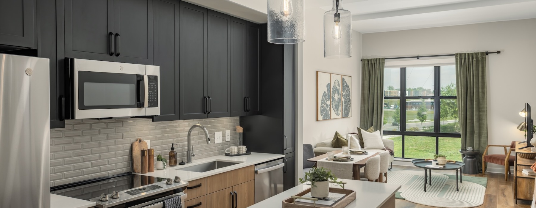 Well-lit kitchen with ample counter space