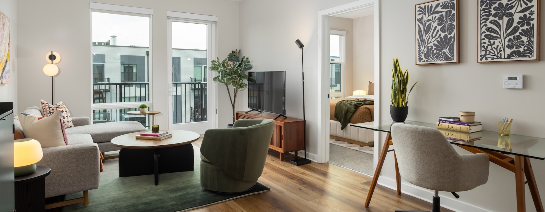 Open space living area with natural lighting