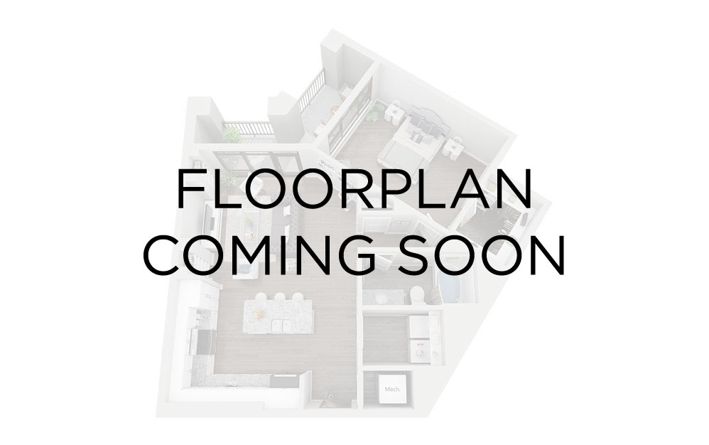 B1a - 1 bedroom floorplan layout with 1 bathroom and 748 square feet B1a - 1 bedroom floorplan layout with 1 bathroom and 748 square feet
